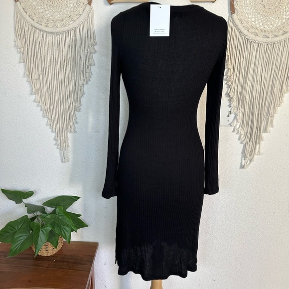 Lovefire black ribbed long sleeve lightweight sweater dress small - Picture 7 of 7
